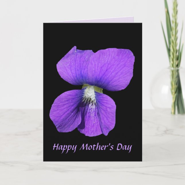 Purple Violet Mother's Day Card (Front)