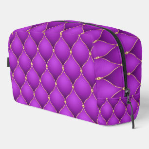 Purple Violet Ogee Gold Diamonds Dopp Kit