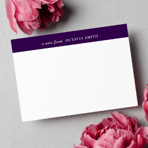 PURPLE VIOLET PERSONALIZED FAMILY NAME MONOGRAM CARD