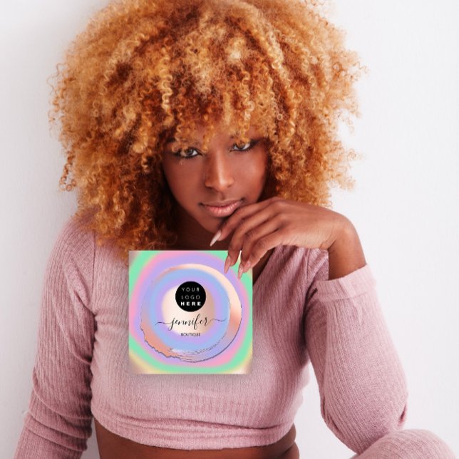 Purple Violet Rose Custom QR LOGO SHOP Square Business Card (Purple Violet Rose Custom QR LOGO SHOP Square Business Card)