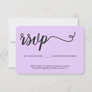 Purple Violet RSVP without mailing Reserved Seat