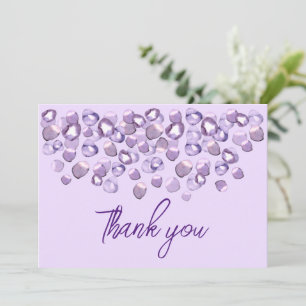 Purple violet thank you card