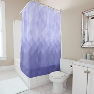 Purple violet triangle geometric squares shower curtain