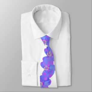 Purple violet watercolor orchid painting tie