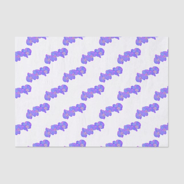 Purple violet watercolor orchid painting  tissue paper (Front)