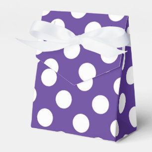 Purple Violet & White Polka Dots Birthday Party Favour Box