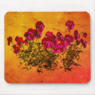 Purple Violets Flower Art Mouse Pad