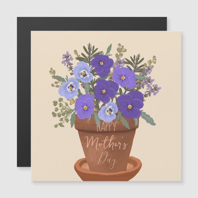 Purple Violets in a Pot – Mother’s Day Floral (Front/Back)