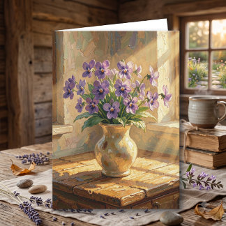 Purple Violets | Just Saying Hi | Thinking of You Card