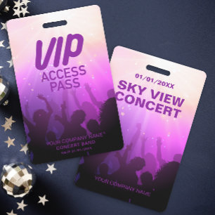 Purple VIP All Access Concert Badge ID Badge