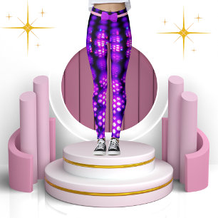 Purple Voilet Shiny Glowing Abstract Sparkles Chic Leggings
