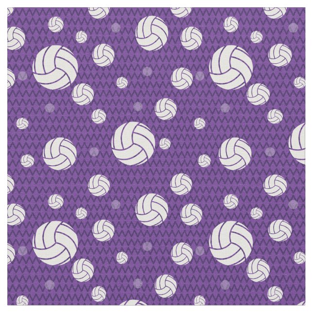 Purple Volleyball Chevron Patterned Fabric (Close Up)