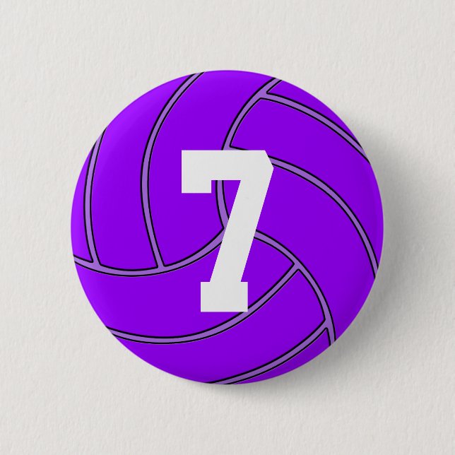 Purple Volleyball Jersey Number or Initials Pin (Front)
