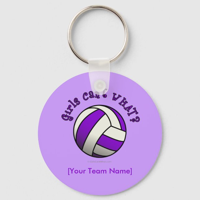 Purple Volleyball Key Ring (Front)