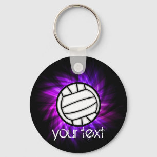 Purple Volleyball Key Ring