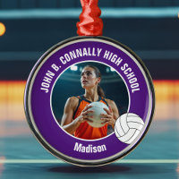 Purple Volleyball Player Photo Christmas Gift