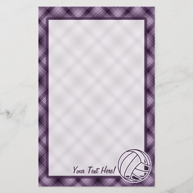 Purple Volleyball Stationery (Front)