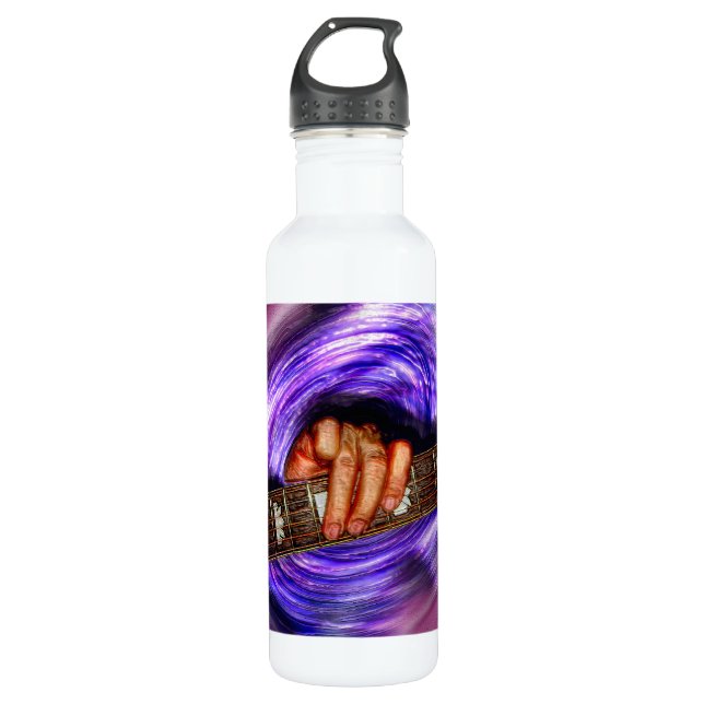 Purple Vortex Guitar Grip 710 Ml Water Bottle (Front)