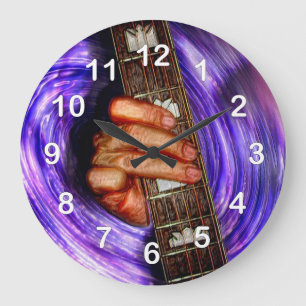 Purple Vortex Guitar Grip Large Clock