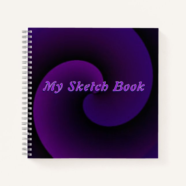 Purple Vortex Sketch Spiral Notebook (Front)