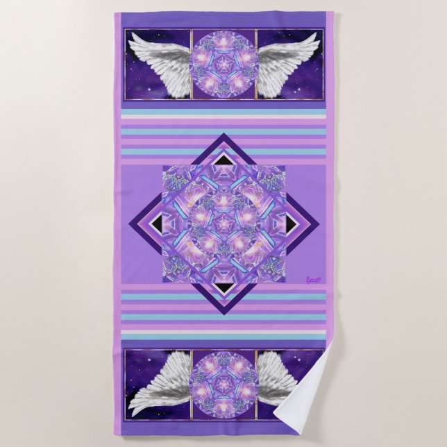 Purple W1 Beach Towel (Front)