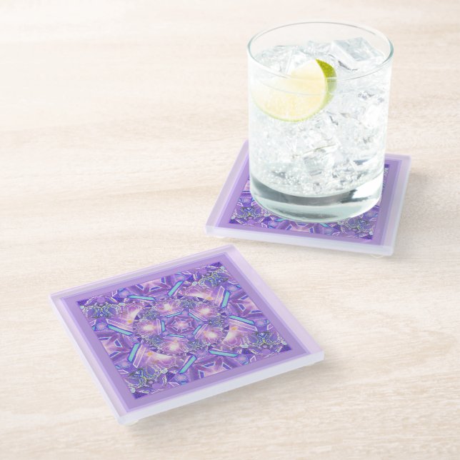 Purple W1 Glass Coaster (Angled)