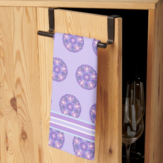Purple W1 Tea Towel (Thirds Fold)