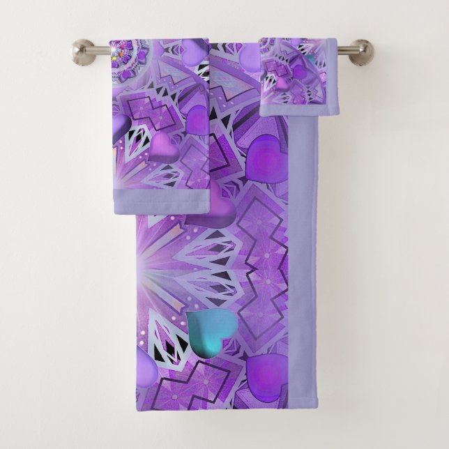 Purple W2 Bath Towel Set (Insitu)