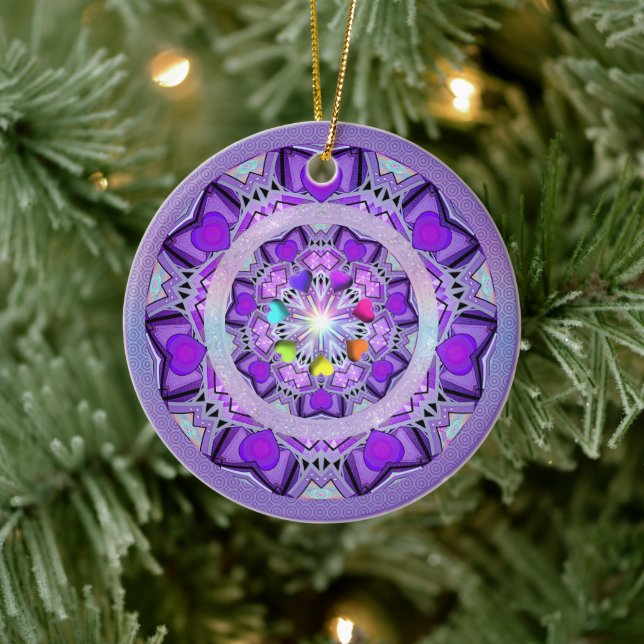 Purple W2 Ceramic Ornament (Tree)