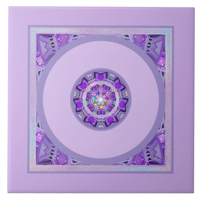 Purple W2 Ceramic Tile (Front)