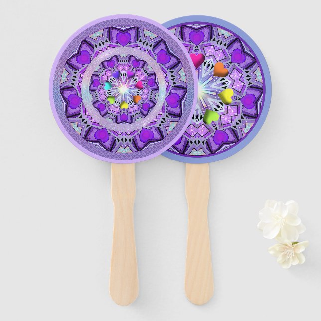 Purple W2 Hand Fan (Front and Back)