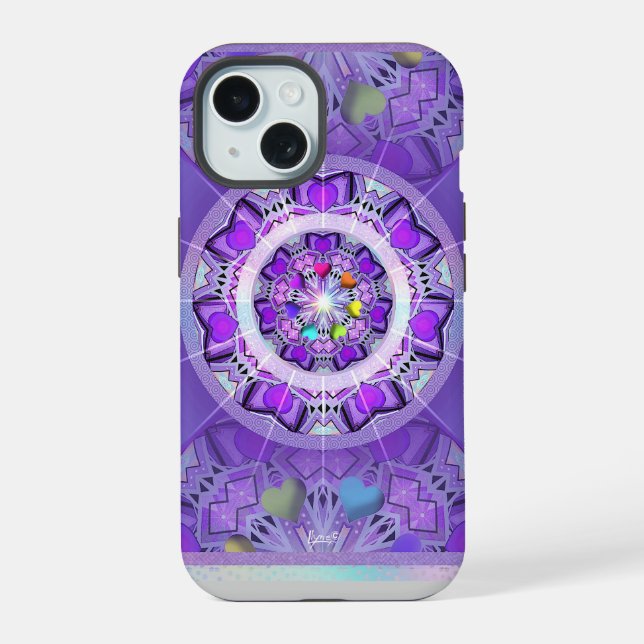 Purple W2 iPhone 15 Case (Back)
