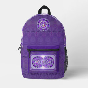 Purple W2 Printed Backpack