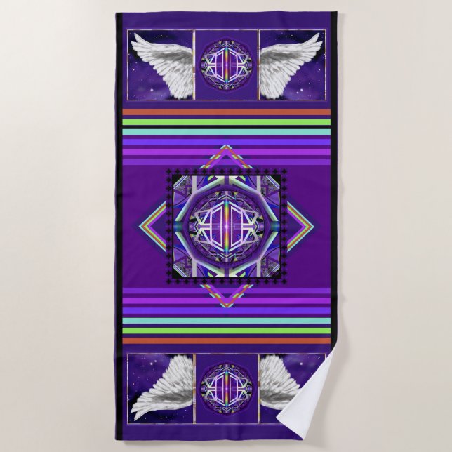 Purple W3 Beach Towel (Front)