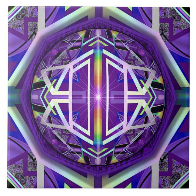 Purple W3 Ceramic Tile (Front)