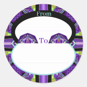 Purple W3 Classic Round Sticker