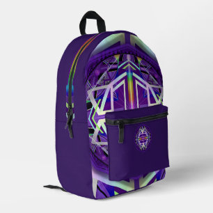 purple w3 printed backpack