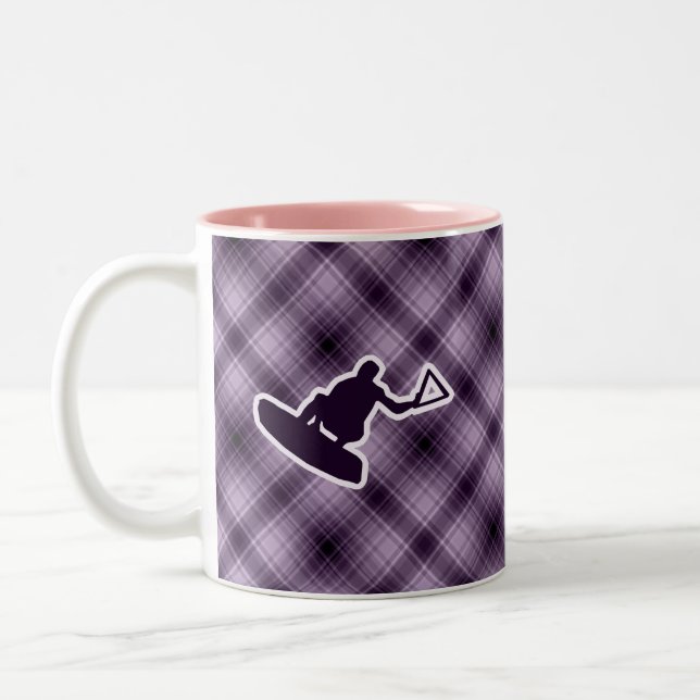Purple Wakeboarder Two-Tone Coffee Mug (Left)