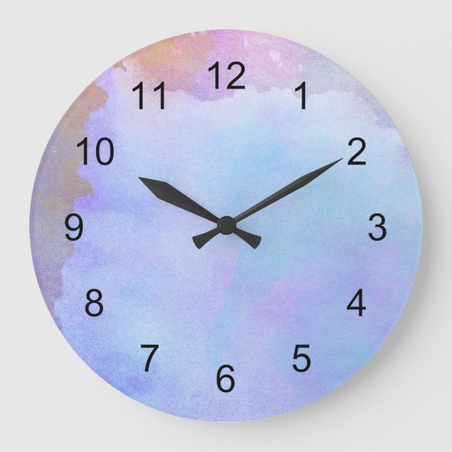 Purple water colour clock / dorm room (Front)