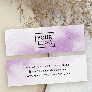 Purple water colour logo stud earring display card