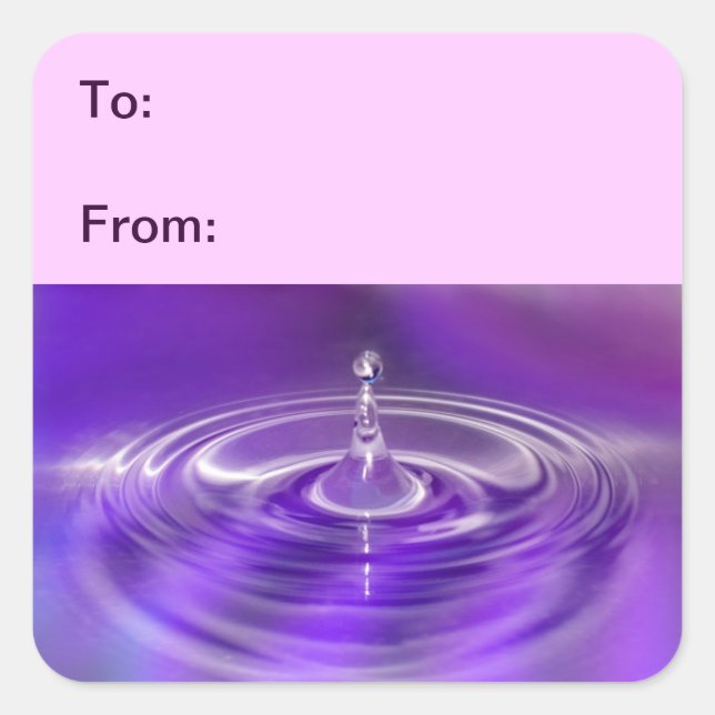 Purple Water Drop Gift Tag Stickers (Front)