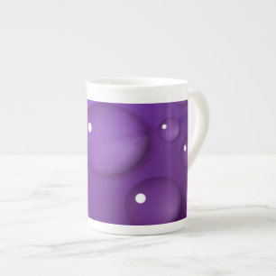 Purple Water Drop Pattern Bone China Mug