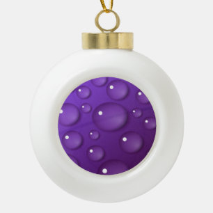 Purple Water Drop Pattern Ceramic Ball Christmas Ornament