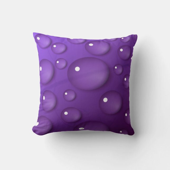 Purple Water Drop Pattern Cushion (Front)