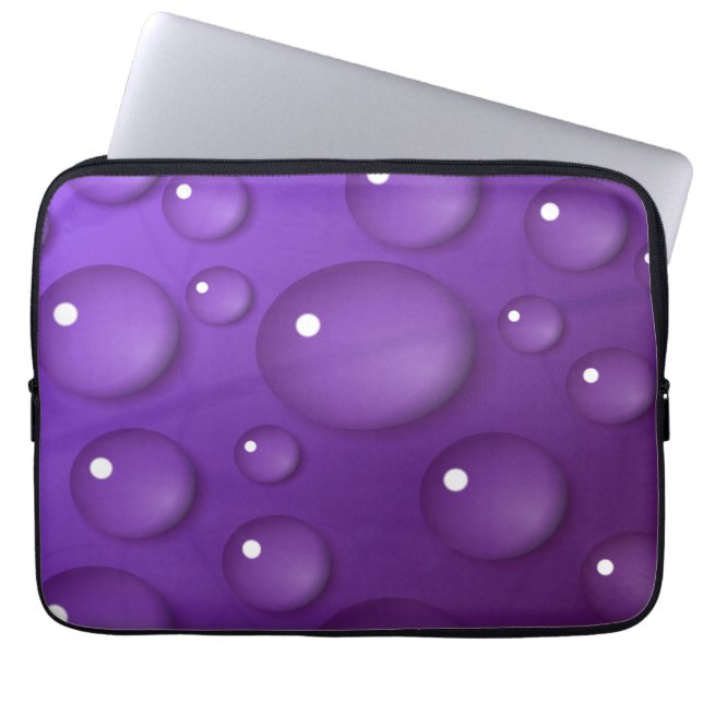 Purple Water Drop Pattern Laptop Sleeve (Front)
