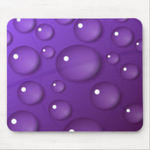 Purple Water Drop Pattern Mouse Pad