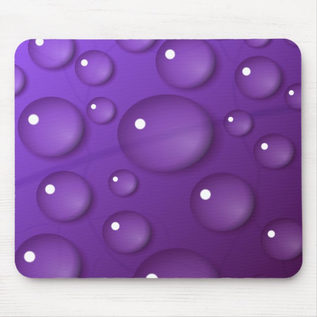 Purple Water Drop Pattern Mouse Pad (Front)