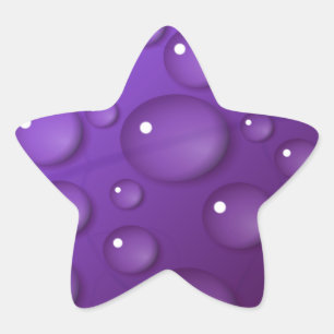 Purple Water Drop Pattern Star Sticker