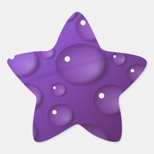 Purple Water Drop Pattern Star Sticker (Front)
