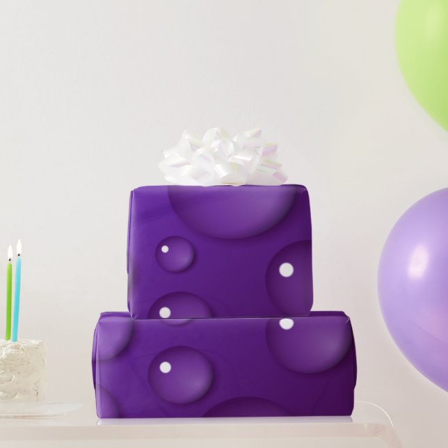 Purple Water Drop Pattern Wrapping Paper (Party Gifts)
